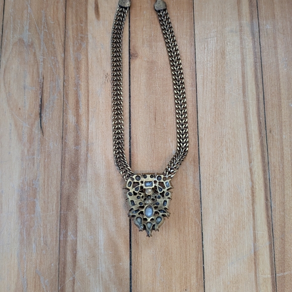 Elegant Gold and Silver Statement Necklace - Picture 3 of 4